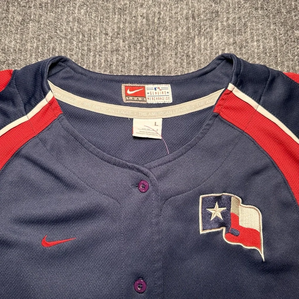 Nike 2000s Texas‎ Rangers Youth Size Large Jersey Vintage Short-Sleeve MLB